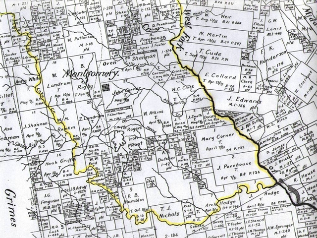 Lake Creek Settlement Map with Lake Creek and West Fork of San Jacinto River highlighted
